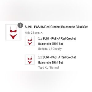 Triangl Swimwear Red Crochet Balconette Bikini Set